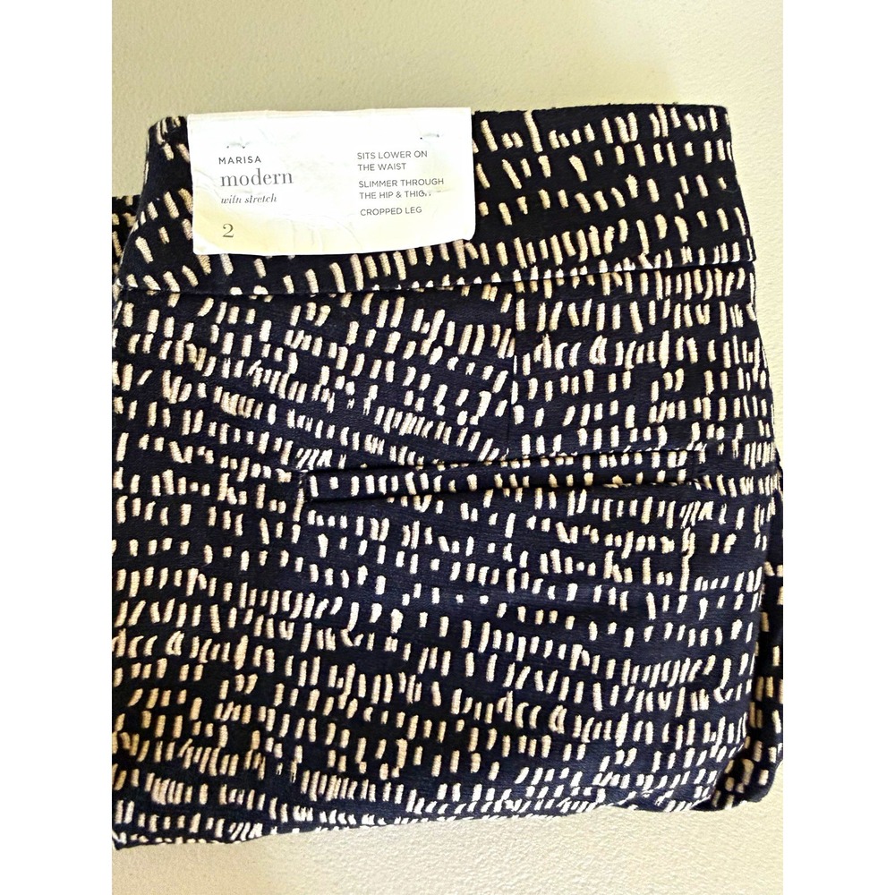 NWT Ann Taylor LOFT Women's Size 6 Black/White Cropped Pants Stretch Zip 32x24